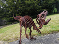 Allosauro in metallo arrugginito - Allosauro 3D - Ornamenti da giardino - Arte - Dinosauro - T-Rex - Dinosauro 3D - Triceratopo